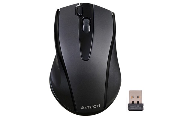MOUSE A4tech, PC sau NB, wireless, 2.4GHz, optic, 1000 dpi, butoane/scroll 3/1, silent click, negru, &quot;G9-500FS-BK&quot; (timbru verde 0.18 lei)
