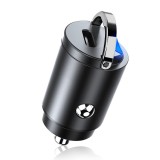 Incarcator auto bricheta mini Type-C PD30W Asteroid GSM C5, negru