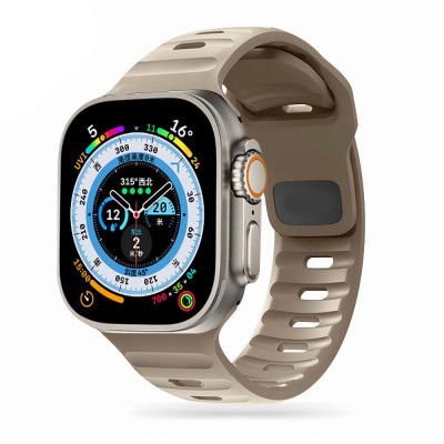 Curea Tech-Protect Iconband Line pentru Apple Watch 4/5/6/7/8/9/Se/Ultra 1/2 (42/44/45/49 mm) Army Sand foto