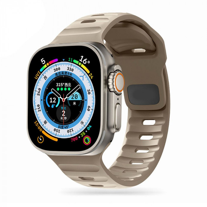 Curea Tech-Protect Iconband Line pentru Apple Watch 4/5/6/7/8/9/Se/Ultra 1/2 (42/44/45/49 mm) Army Sand