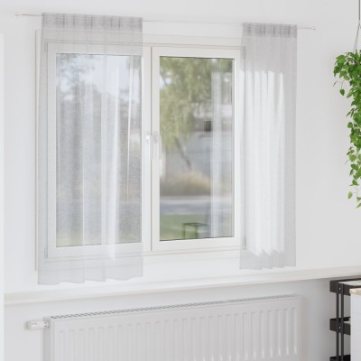 vidaXL Perdele cu perdele 2 pcs Gri deschis Poliester foto