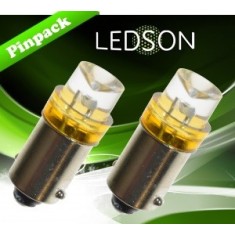 Set 2 bec led T4W BA9s Galben LEDSON