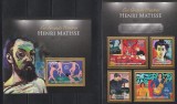 Centrafricana 2013 - Picturi de Henri Matisse, Bloc+Colita, MNH