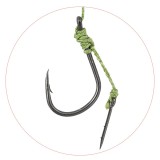 Set 5 Ace Legate Pescuit Chinu #4, Fir Textil Verde 10cm, 35lbs, Accesorii Monturi Boiles 10mm