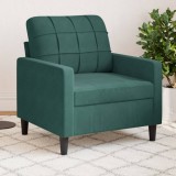 vidaXL Fotoliu canapea, verde &icirc;nchis, 60 cm, catifea
