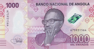 Bancnota Angola 1.000 Kwanzas 2020 - PNew UNC ( polimer ) foto
