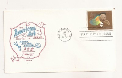 P7 FDC SUA- American Art, Henry Ossawa Tanner -First day of Issue, necirc. 1973 foto