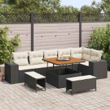 Cumpara ieftin Set de canapele pentru grădină 9 pcs Negru poliratan