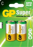 Baterii alcaline Super GP R14 C 2buc blister, G&amp;P