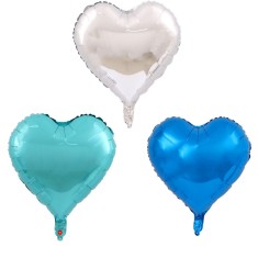 Set 3 Baloane din Folie Metalizata, Flippy, Figurina Inima, Tema Ziua Indragostitilor, 45 cm, Ambalaj Individual, Pai Inclus, Umflare cu Aer sau Heliu foto