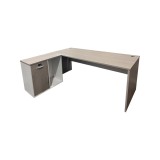 Cumpara ieftin Birou de colt Armadi, Pako World, Sonoma-Alb, 140x80x75 cm