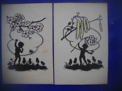 HOPCT LOT 1881 DESEN GRAFICA-COPII-2 CARTI POSTALE OSTARA -NECIRCULATA foto