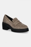 Geox mocasini din piele intoarsa D SPHERICA EC15 femei, culoarea verde, cu platforma, D46WWD 00022 C6029