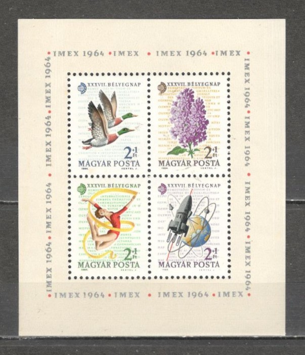 Ungaria.1964 Ziua marcii postale-Bl. SU.243