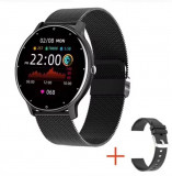 Ceas inteligent Smart Watch Pentru Fitness, Bratara Metal, Rezistent la apa IP67, Ecran tactil, Bluetooth, Apel, Mesaje, Monitorizare Ritm Cardiac, Mo