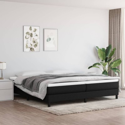 vidaXL Cadru de pat box spring, negru, 200x200 cm, textil foto