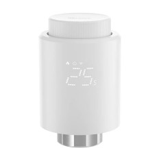 Controler de temperatura inteligent pentru calorifer, Zigbee 3.0, Control prin aplicatie, Afisaj LCD, Alb, Sonoff TRVZB