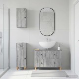 Cumpara ieftin Set de cabinet pentru baie cu 3 piese ALKMAAR Sonoma gri