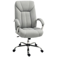 Vinsetto Scaun de birou ergonomic, spatar inalt, husa de respirabil, inaltime ajustabila, Gri | Aosom Romania