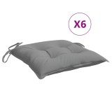 Perne de scaun, 6 buc., gri, 40x40x7 cm, textil oxford