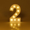Decorațiune Lemn, Număr 2, Becuri LED, Alb, 18x2x30cm, Oem