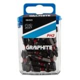 Varfuri, biti, de impact, PH2, 1/4&quot;, set 20 buc, PH2x25 mm, Graphite GartenVIP DiyLine