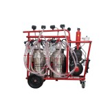 Aparat de muls capre si oi Melasty cu 8 posturi si 2 bidoane inox 40 litri (pompa cu ulei)