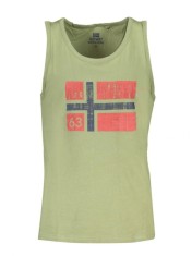 Maiou barbati, cu imprimeu cu logo, Regular fit, Verde, M