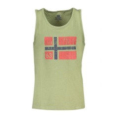 Maiou barbati, cu imprimeu cu logo, Regular fit, Verde (Marime: 2XL)