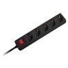 Prelungitor 3x1.5mm 5 prize 1.5m intrerupator negru, Omega