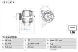 BOSCH 0 986 047 380 Generator / Alternator
