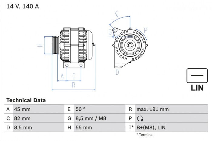 BOSCH 0 986 047 380 Generator / Alternator
