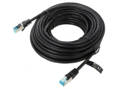 Patch Cord F/UTP Cat5e 15m Negru Ecranat foto