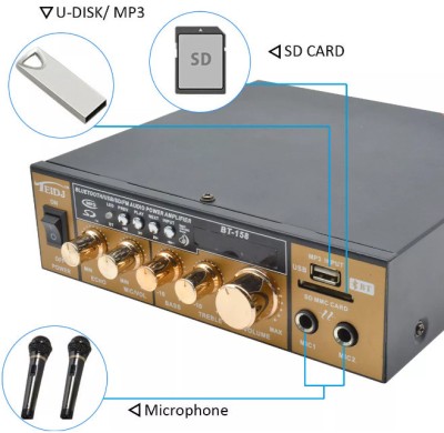 Amplificator Receiver Audio Stereo cu Bluetooth, Statie karaoke boxe pasive... foto