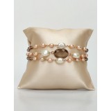 Cumpara ieftin Brățară Perle Cultură &amp; Cuarț Fumuriu Argint placat Aur Roz, reglabilă 18-24cm, SpecialPlus - Bijuterie Handmade Italia