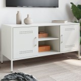 vidaXL Dulap TV, alb, 100,5x39x50,5 cm, oțel