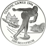 Bhutan 1992 - 300 Ngultrum - Jocurile Olimpice de iarnă, Lillehammer 1994, Asia