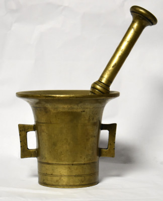 Mojar cu pistil / Piua veche din bronz - cca. 6 kg - dimensiuni mari foto