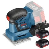 Bosch GSS 18V-10 + 1600A019S0 - Slefuitor cu vibratii 101x113 mm + Set 2 acumulatori si incarcator Li-Ion 18 V 4 Ah