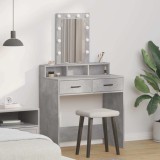 vidaXL Masă de cosmetică cu LED, gri beton, 79x41x140 cm