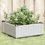 Jardiniera de gradina cu tarusi, alb, 42,5x42,5x28,5 cm, PP GartenMobel Dekor, vidaXL