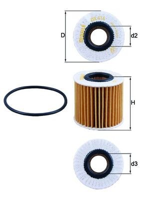 MAHLE OX 414D2 Filtru ulei foto