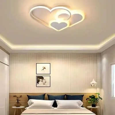 Lustra LED cu telecomanda AMI 50W, 3 Inimi, lumina Rece/Calda/Neutra, Dimabila, Alb ModernLight Concept foto