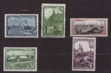 186-URSS 1947-800 ani Moscova-Lot de 5 timbre nestampilate din seria de 15 MNH, Nestampilat