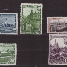 186-URSS 1947-800 ani Moscova-Lot de 5 timbre nestampilate din seria de 15 MNH