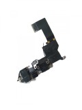 Banda Flex Mufa Incarcare iPhone 5s Cu Microfon Si Jack Audio Negru (Original)