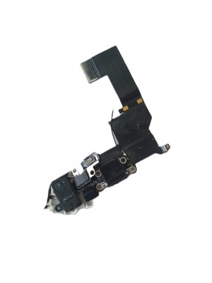 Banda Flex Mufa Incarcare iPhone 5s Cu Microfon Si Jack Audio Negru (Original) foto
