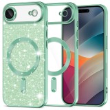 Husa premium iPhone 17 Air Asteroid GSM Luxury Glitter MagSafe, verde deschis