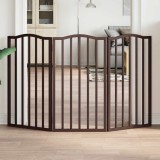 vidaXL Poartă de c&acirc;ini pliabilă 3 panouri stejar maro 150 cm lemn plop