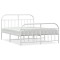 Cadru de pat metalic cu tablie de cap/picioare, alb, 180x200 cm